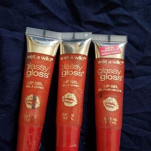 Wet n wild lot of 3 glassy gloss lip gel 321 glass